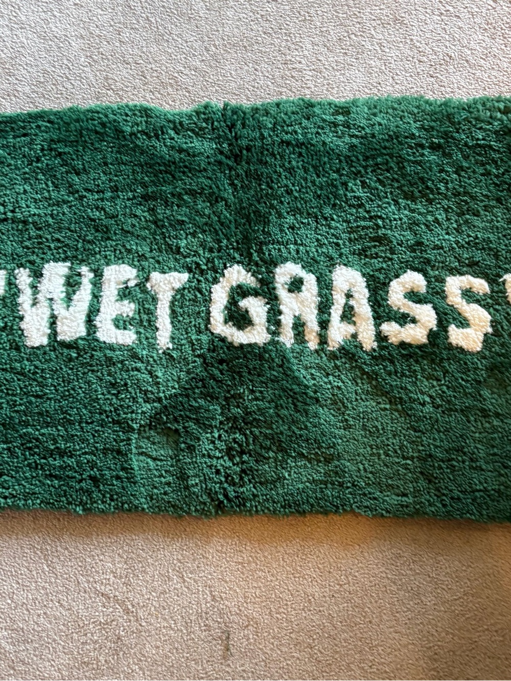 Wet Grass Green Bath Mat - Plush Cotton Absorbent